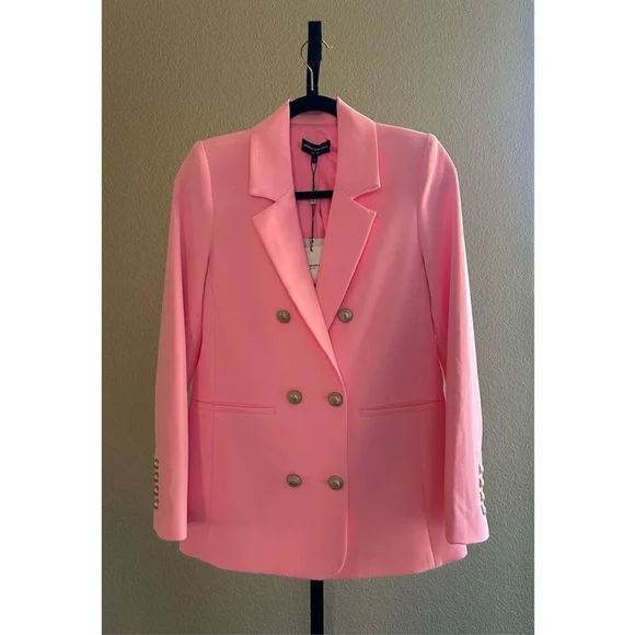 Generation Love Leighton Double-Breasted Crepe Blazer in Cotton Candy Size XS Blazers & Suit Jackets